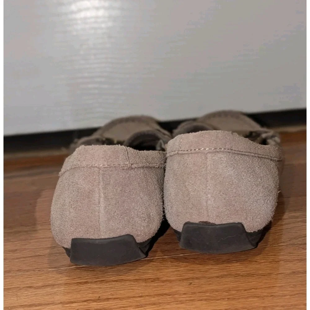 Quiet Luxury Naturalizer Suede Chain Loafers Taupe Comfort Flats Women's 7.5